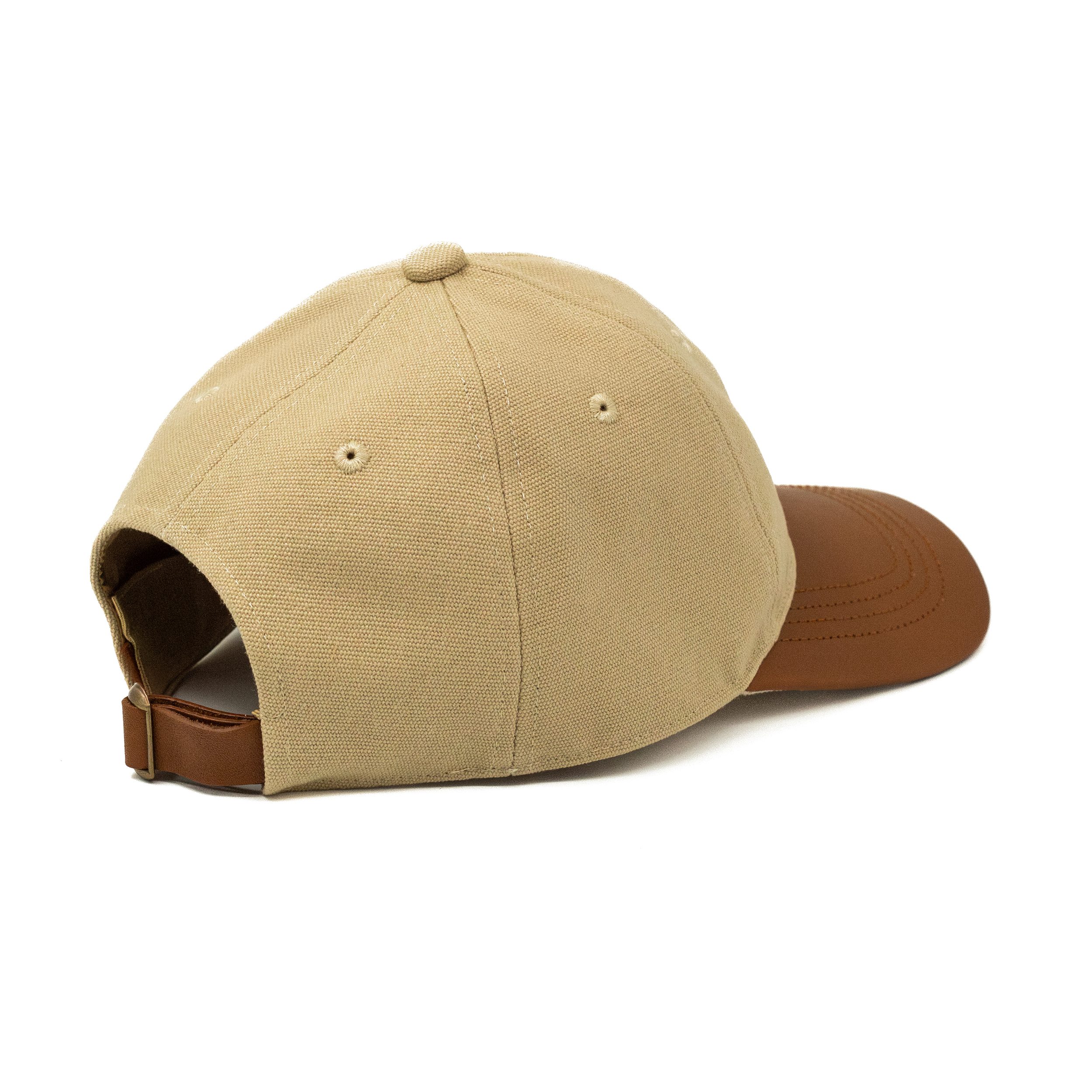 Boné Canvas e Pele, Beige - Image 2