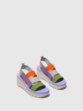 Sandálias YERE Cinza/Multicolor/Violeta