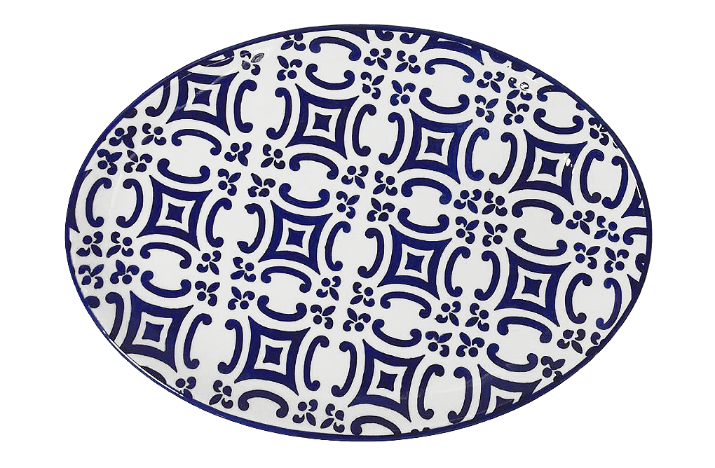 Travessa Oval Pequena Cobalto